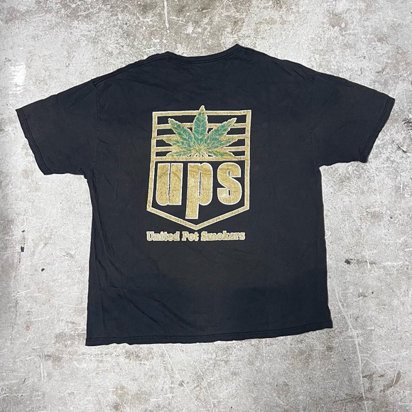 Vintage Other - Vintage 90s UPS United Pot Smokers Men's XL Graphic T-Shirt Black High Times
